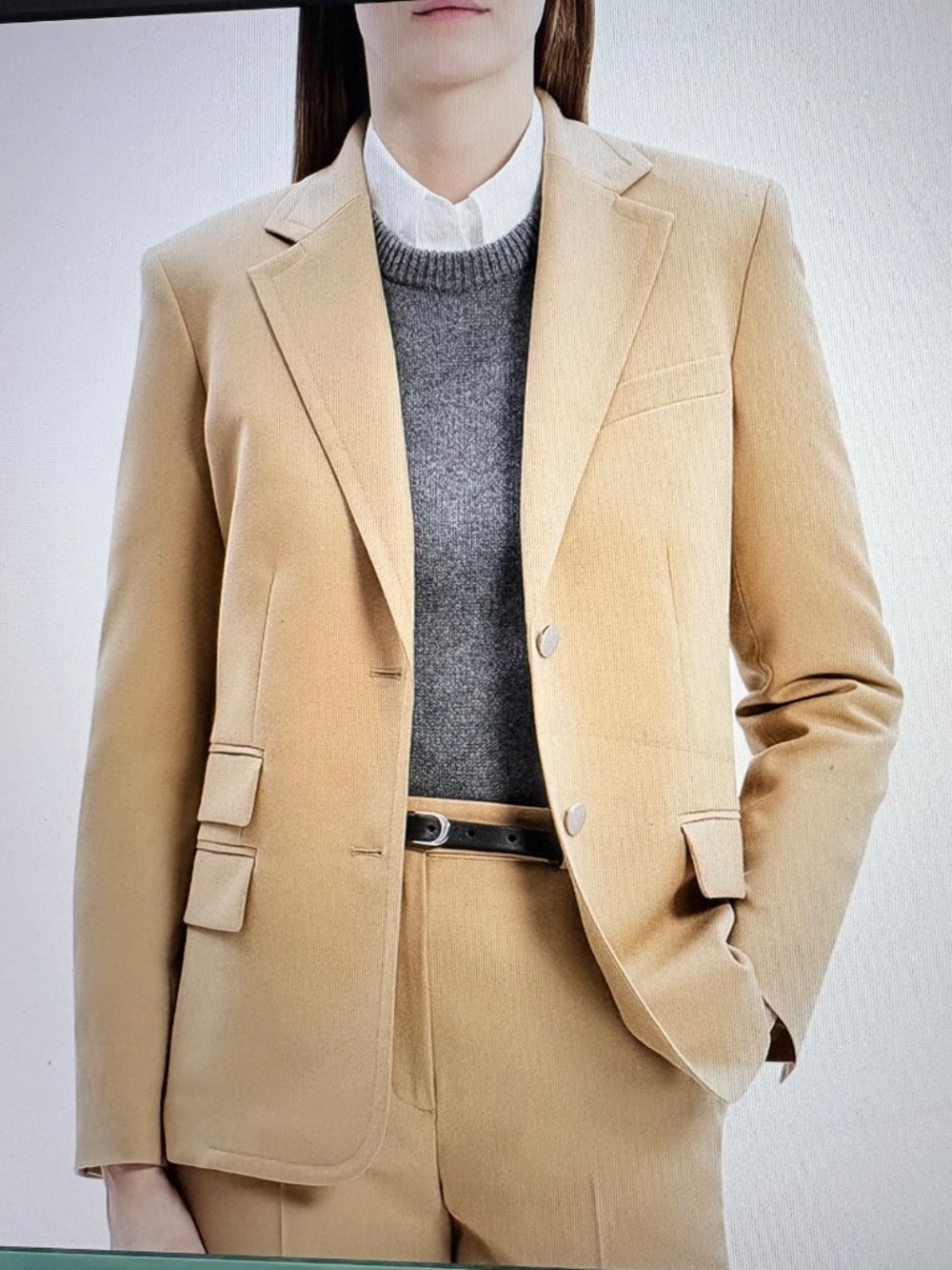 NWT Theory Taylor New Camel Sleek Flannel
